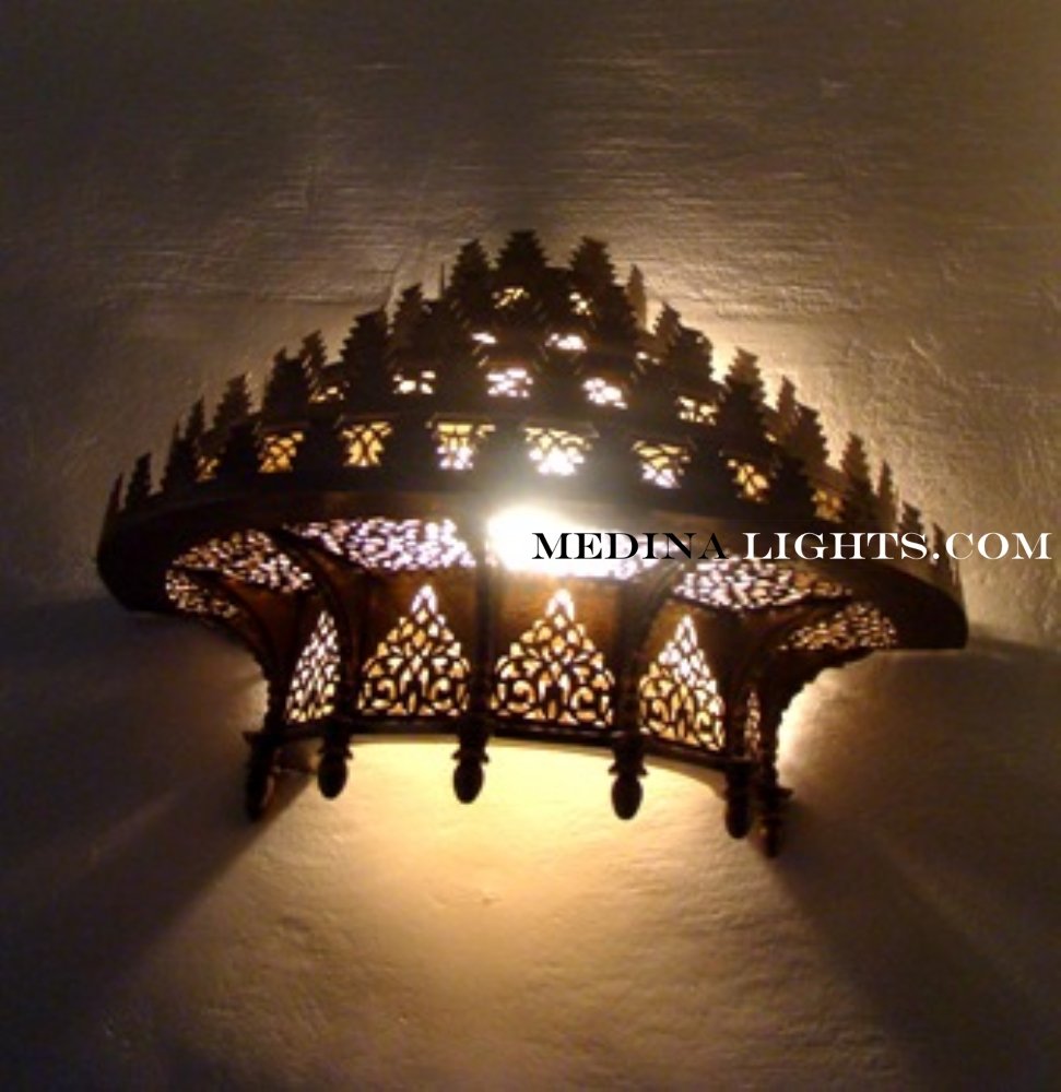 Brass Applique - Moroccan Lighting, Moroccan Lanterns, Moroccan Lamps, Moroccan Chandeliers