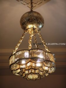 Brass Pendant - Moroccan Lighting, Moroccan Lanterns, Moroccan Lamps, Moroccan Chandeliers